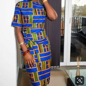 Grass-fields African Print Dress Grassfields